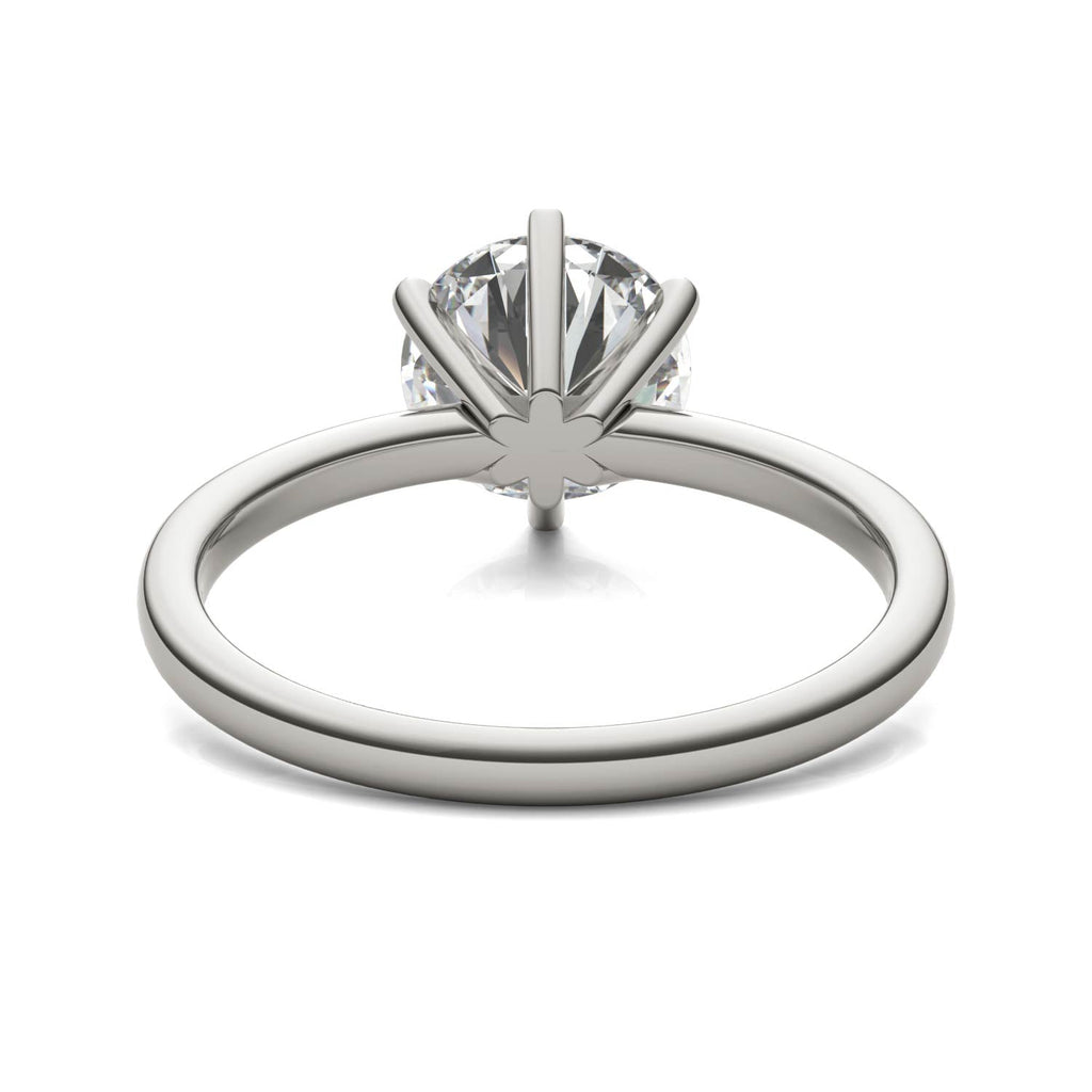 2 CTW Round Lab Grown Diamond Six Prong Solitaire Engagement Ring - G-VS Clarity, AGI Certified, 14K White Gold