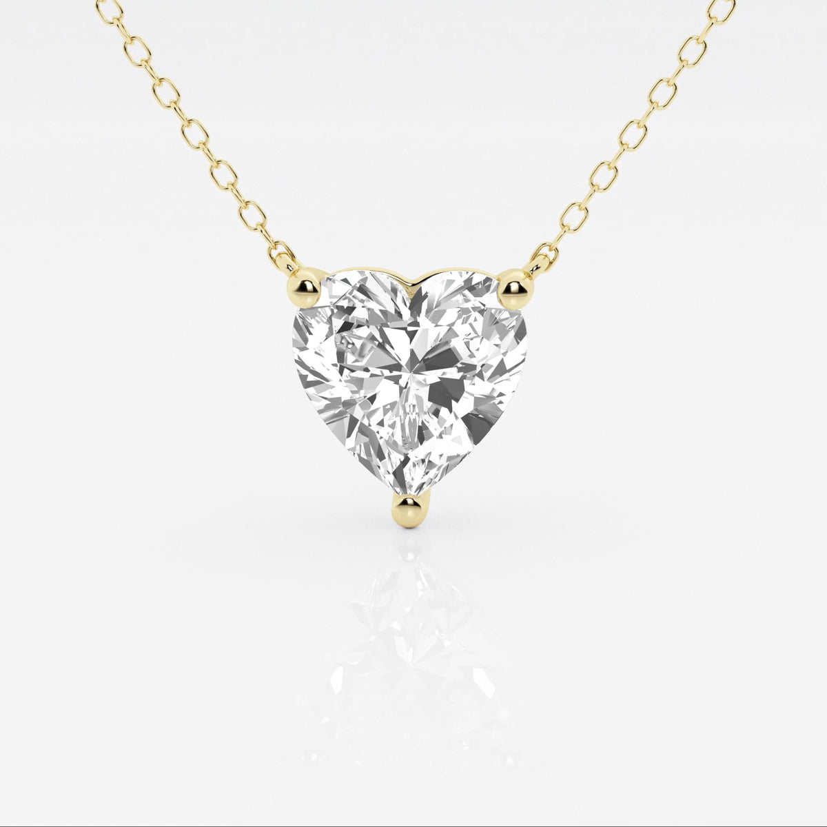 3.00 CTW Floating Heart Shape Lab Grown Diamond Solitaire Pendant Necklace F/G VS1 AGI Certified in 14K White or Yellow Gold