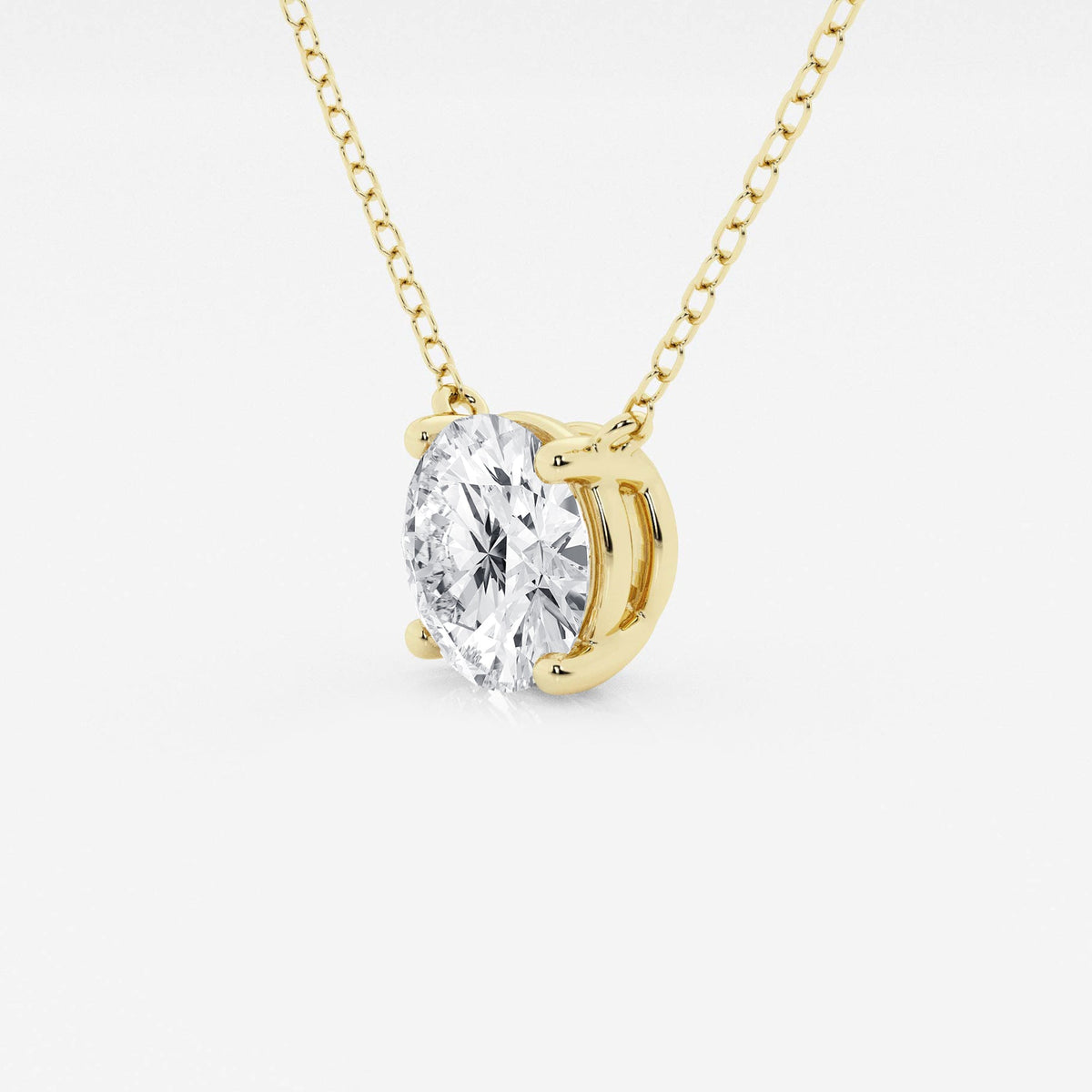 2.00 CTW Lab Grown Round F/G VS1 Diamond Floating Solitaire Pendant in 14K White or Yellow Gold – AGI Certified