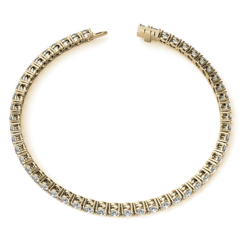 6ctw Created Sapphire Tennis Bracelet - 3mm Stones - 14K Gold Overlay in White, Yellow or Rose Gold