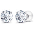 1.00 CTW Round Lab-Grown Diamond Stud Earrings in 14K White or Yellow Gold | G/VS-Clarity