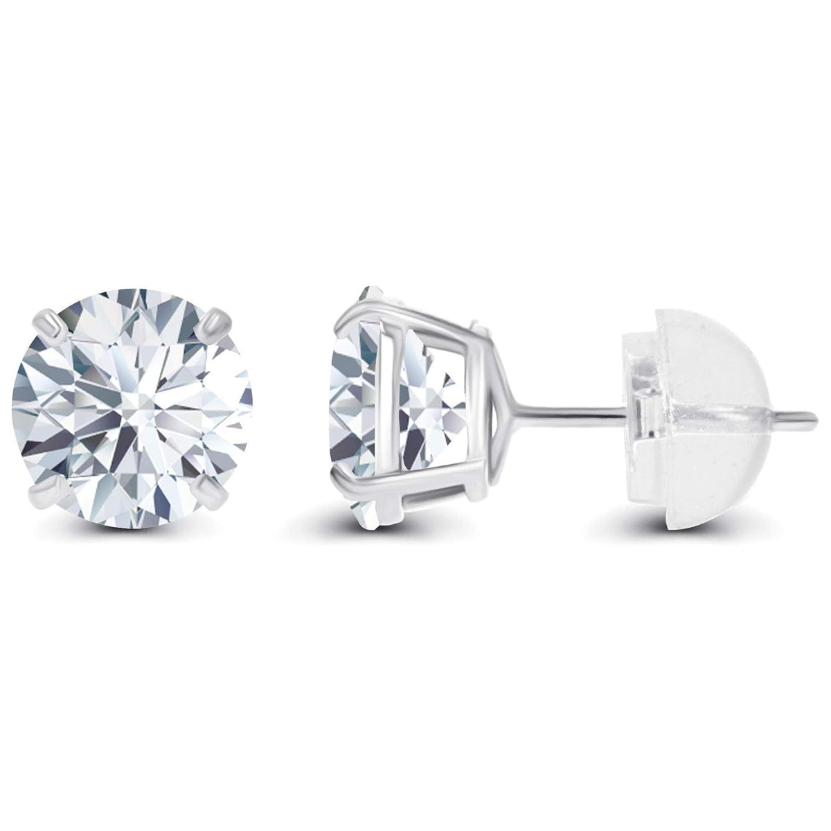 1.00 CTW Round Lab-Grown Diamond Stud Earrings in 14K White or Yellow Gold | G/VS-Clarity