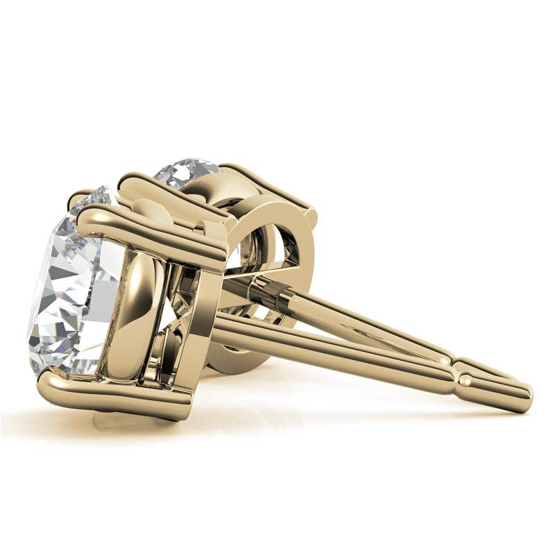 5.00 CTW AGI Certified Lab Grown Round Diamond Stud Earrings – G/VS in 14K White or Yellow Gold