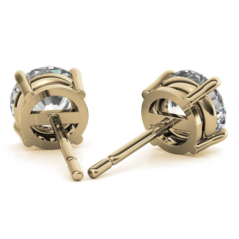 2.00 CTW AGI Certified Lab Grown Diamond (G-VS) Stud Earrings in 14K White or Yellow Gold