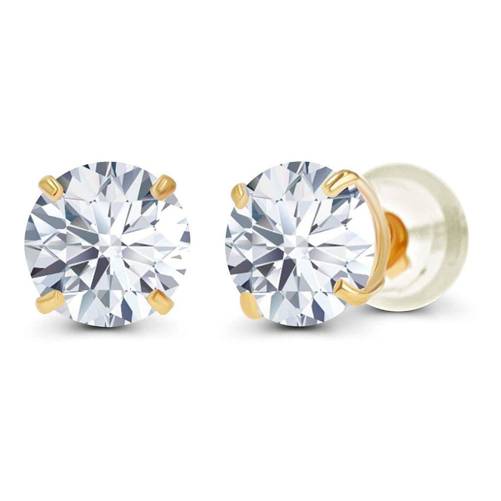 2.00 CTW AGI Certified  Lab-Grown Diamond Stud Earrings in 14K Yellow Gold | G Color VS Clarity | USA Handcrafted Fine Jewelry