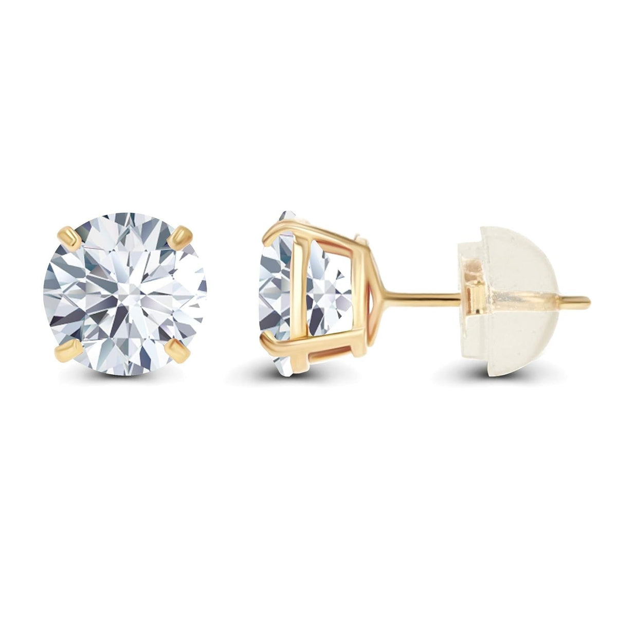 1.50 CTW Lab-Grown Diamond Stud Earrings in 14K White or Yellow Gold – F Color, VS Clarity | AGI Certified