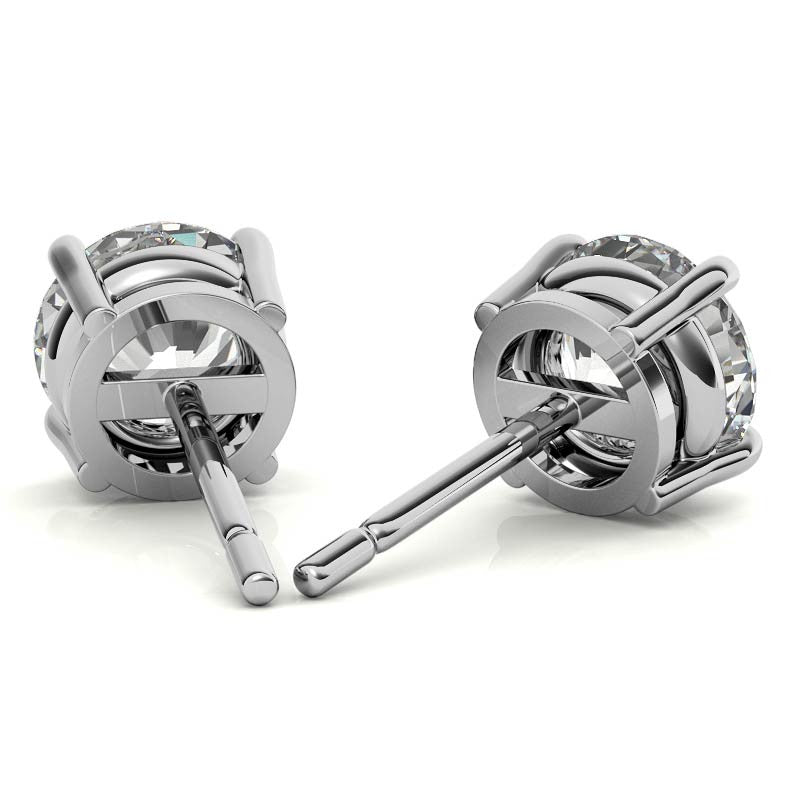 2.00 CTW AGI Certified Lab Grown Diamond (G-VS) Stud Earrings in 14K White or Yellow Gold